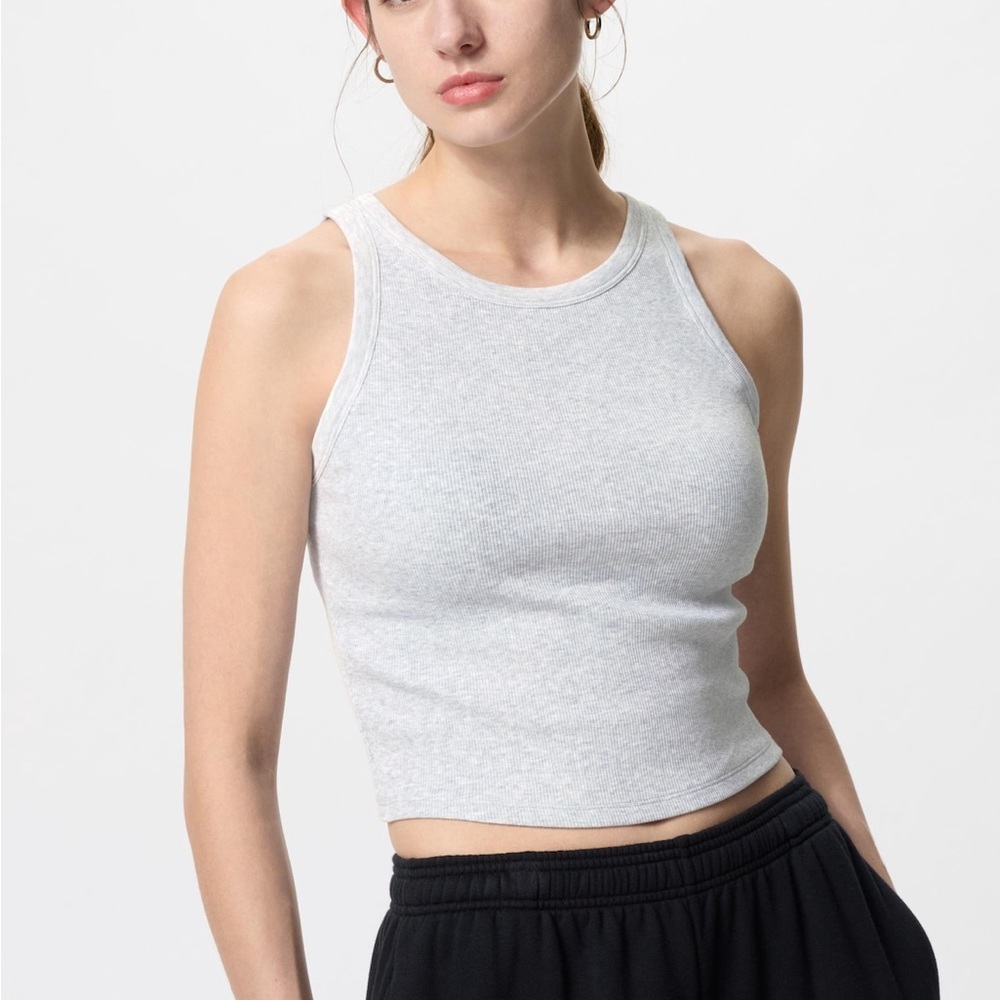 Uniqlo Gray Ribbed Bra Top